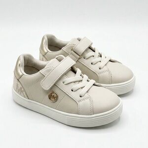 Michael Kors Kids Zia Jem Sneakers Toddler Size 9 Cream Gold Faux Laces Velcro